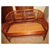 BAMBOO CANE BOTTOM LOVE SEAT