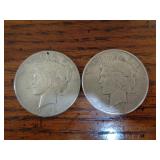 LOT OF 2 PEACE DOLLARS 1927 & 1928