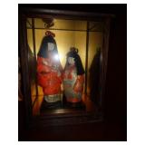JAPANESE DOLLS IN GLASS CASE
