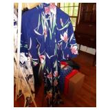 RED ORCHIDS ON DARK BLUE BACKGROUND KIMONO