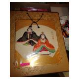 ASIAN ART MAN & WOMAN SITTING