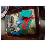 METAL TRAY OF VINTAGE TOYS