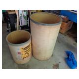 TWO CARDBOARD BARRELS