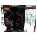 WOOD & WOOD INLAY ASIAN ROOM DIVIDER
