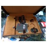 MISC. CAMERA ITEMS WITH LEATHER CASE