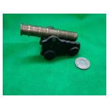 SMALL BRASS & CAST IRON CANNON