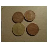 4 MEXICAN COINS