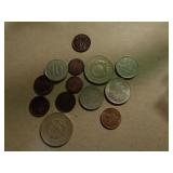 12 MIXED FOREIGN COINS