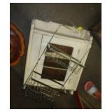 OLD MEDICINE CABINET & METAL RACK OLD MEDICINE CABINET & METAL RACK