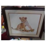 JIM OLIVER - LION CUB - DOUBLE SIGNED - 24X27 JIM OLIVER - LION CUB - DOUBLE SIGNED - 24X27