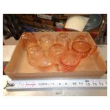MIXED PINK DEPRESSION GLASS MIXED PINK DEPRESSION GLASS