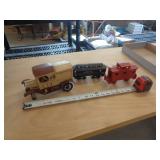 CAST IRON TRUCK (WHEEL MISSING) & TRAIN CAST IRON TRUCK (WHEEL MISSING) & TRAIN