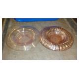 2 - PINK DEPRESSION GLASS BOWLS 2 - PINK DEPRESSION GLASS BOWLS