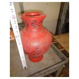 REDWARE PLASTER VASE REDWARE PLASTER VASE