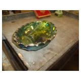 CARNIVAL BOWL & GREEN VASE CARNIVAL BOWL & GREEN VASE