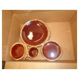 HULL POTTERY SET 4 PLATES, BOWLS, SAUCERS HULL POTTERY SET 4 PLATES, BOWLS, SAUCERS