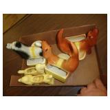LOT OF VINTAGE DOG PLANTERS LOT OF VINTAGE DOG PLANTERS