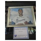 8X10 SIGNED PHOTO W CERT - HANK AARON 8X10 SIGNED PHOTO W CERT - HANK AARON
