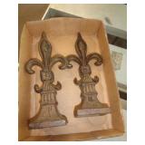 CAST IRON FLEUR DE LIS BOOKENDS CAST IRON FLEUR DE LIS BOOKENDS