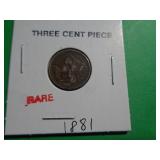 1881 THREE CENT PIECE 1881 THREE CENT PIECE
