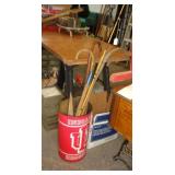 I U METAL CAN W CANES / FISH POLE & ETC I U METAL CAN W CANES / FISH POLE & ETC
