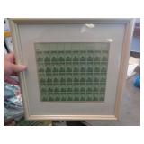 FRAMED SHEET OF U S 3 CENT STAMPS 16X16 FRAMED SHEET OF U S 3 CENT STAMPS 16X16