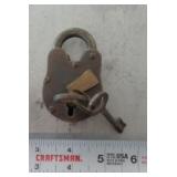 CAST IRON LOCK W KEY / WORKS CAST IRON LOCK W KEY / WORKS