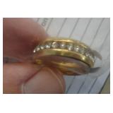 CRYSTAL STONE ON GOLDTONE SZ 7 CRYSTAL STONE ON GOLDTONE SZ 7