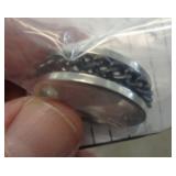 BLACK ON SILVERTONE RING SZ 11 BLACK ON SILVERTONE RING SZ 11