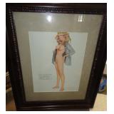 1970'S SIGNED VARGAS PRINT 14X17 1970'S SIGNED VARGAS PRINT 14X17