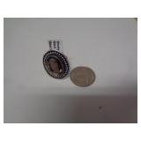 RING - GERMAN SILVER - SMOKY - SZ 7
