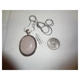 NECKLACE - GERMAN SILVER - ROSE QUARTZ