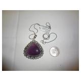 NECKLACE - GERMAN SILVER - AMETHYST