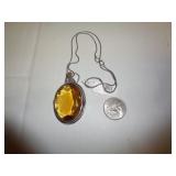 NECKLACE - GERMAN SILVER - CITRINE