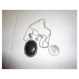 NECKLACE - GERMAN SILVER - BLACK ONYX