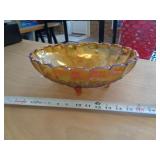 CARNIVAL GLASS FOOTED BOWL