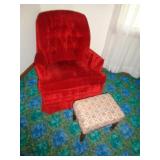 SIDE CHAIR & FOOT STOOL / LR / SEE DESCR*