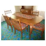 TABLE / 2 LEAFS / 6 CHAIRS / DR/  SEE DESCR*