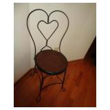 WROUGHT IRON SODA FOUNTAIN CHAIR / SEE DESCR*