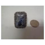 RING - GERMAN SILVER - SODALITE - SZ 9