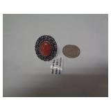 RING - GERMAN SILVER - SUN STONE SZ 7