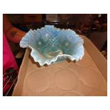 BLUE OPALESCENT BOWL