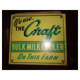 13 1/2" X 15" METAL - CRAFT MILK COOLER SIGN