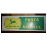 8 1/4" X 24" METAL-JOHN DEERE PARTS &SERVICE SIGN