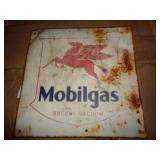 8" X 8" METAL - MOBIL GAS VACUUM SIGN