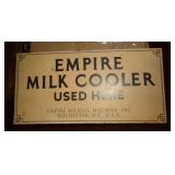 8" X 16" METAL - EMPIRE MILKING MACHINE SIGN
