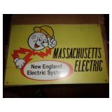 8" X 12" METAL - MASSACHUSETTS ELECTRIC SIGN