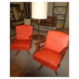 2 - RETRO CHAIRS & LAMP TABLE / BM / SEE DESCR*