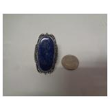 RING - GERMAN SILVER - LAPIS - SZ 7