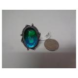 RING - GERMAN SILVER - MULTI STONE - SZ 7